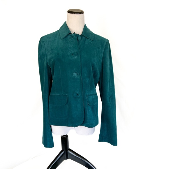 Ann Taylor Turquoise Suede Jacket M - Picture 2 of 13